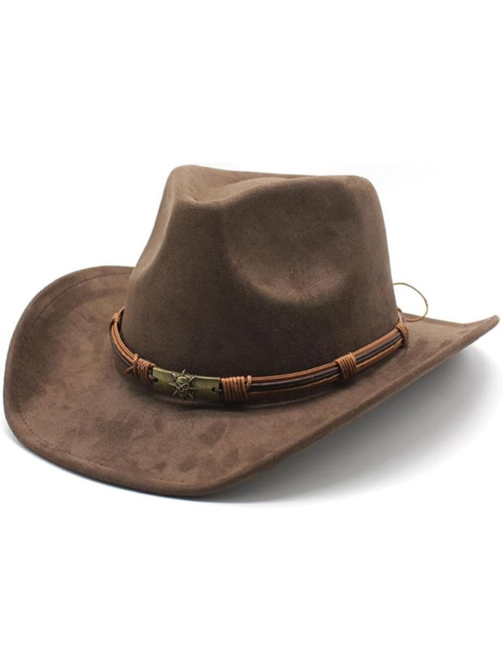 Mens Brown Buckle Outdoor Suede Western Rodeo Cowgirl Cowboy Hat